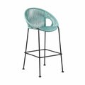 Armen Living 26 in. Acapulco Indoor Outdoor Steel Bar Stool with Wasabi Rope LCACBAWSB26